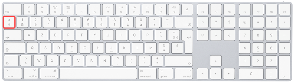 Touche arobase clavier Apple